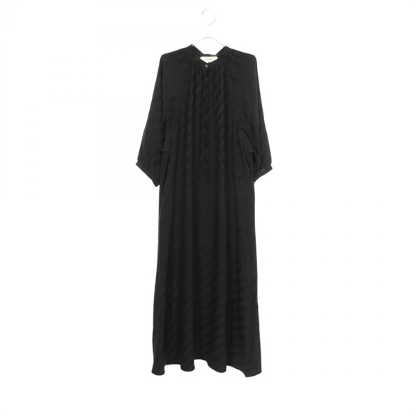 CELINE Triomphe Chain pattern Dress #36 2R091876H silk Black Used Women