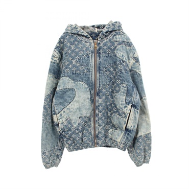 LOUIS VUITTON NIGO Monogram Patchwork Hooded Jacket #46 RM221M UZD HMA16E Denim