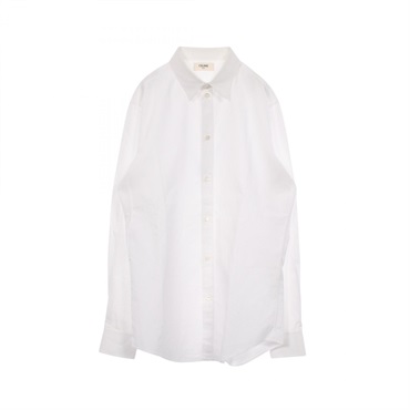 CELINE Long sleeve shirt blouse tops #39 cotton White Used Women