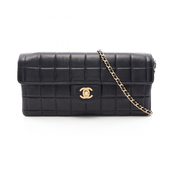 CHANEL Chocolate bar chain Shoulder Bag A15316 Lambskin Black Used Women GHW