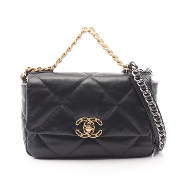 CHANEL 19 dix-neuf Matelasse chain crossbody Shoulder Bag AS1160 Lambskin Black