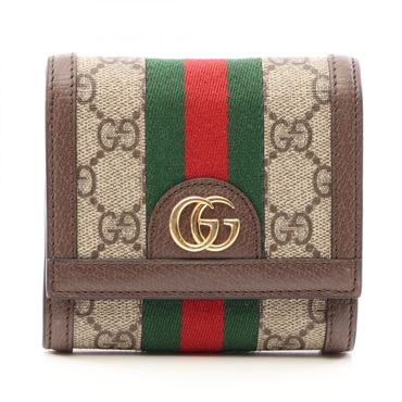 GUCCI Ophidia GG Sherry line Bi-fold Wallet Purse 598662 canvas leather Used