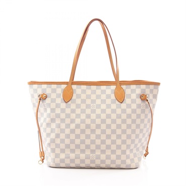 LOUIS VUITTON Neverfull MM Tote Shoulder Bag N41361 Damier Azur canvas Used LV