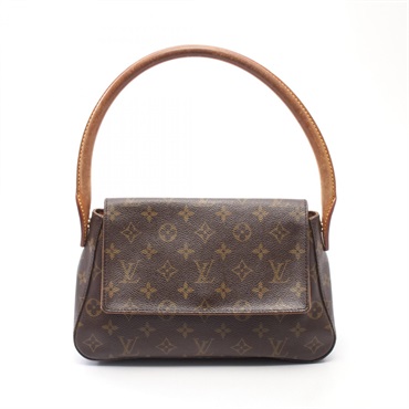 LOUIS VUITTON Mini Looping shoulder Handbag M51147 Monogram leather Brown Used