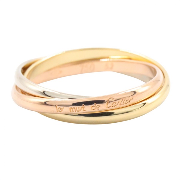 CARTIER Trinity Ring 18KYWRG Yellow White Rose Gold Used Women US size #6 #52