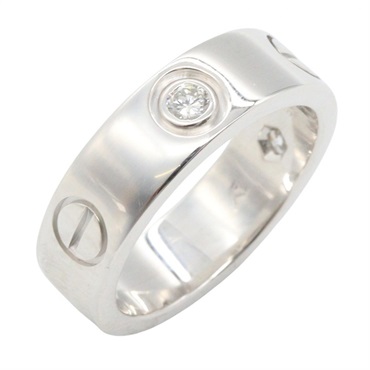 CARTIER Love Diamond Ring 18KWG White Gold Clear Used Women US size #5.25 #50