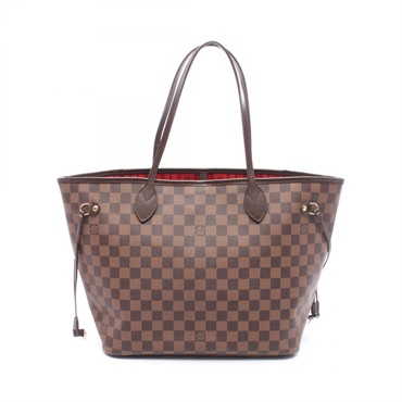 LOUIS VUITTON Neverfull MM Tote hand Bag N51105 Damier leather Brown Ebene Used