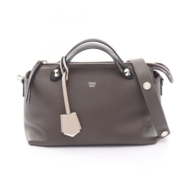 FENDI BY THE WAY MEDIUM shoulder crossbody Handbag 8BL124 leather Gray Black
