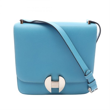 HERMES Sac Hermes 2002 20 Shoulder Bag Evercolor leather Blue SHW Used Women D