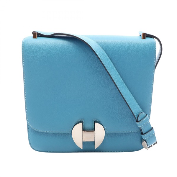 HERMES Sac Hermes 2002 20 Shoulder Bag Evercolor leather Blue SHW Used Women D