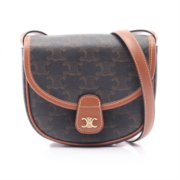 CELINE Triomphe Mini Busace Shoulder crossbody Bag 196702BZJ canvas leather used