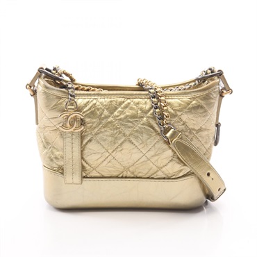 CHANEL Gabrielle De Chanel Small Hobo Shoulder Bag A91810 leather Gold Used CC