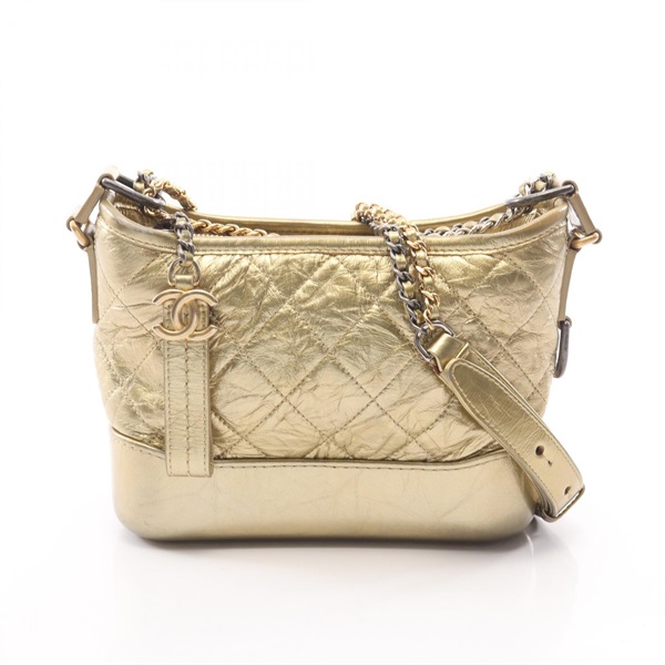 CHANEL Gabrielle De Chanel Small Hobo Shoulder Bag A91810 leather Gold Used CC