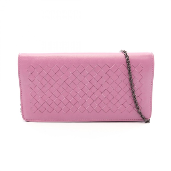 BOTTEGA VENETA Intrecciato Shoulder crossbody Bag leather Purple Used Women