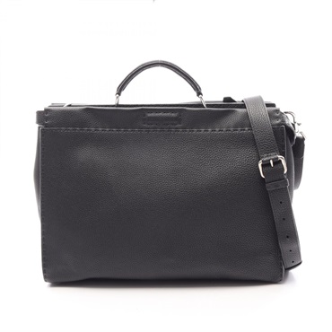 FENDI Peekaboo Selleria Business Crossbody Handbag 7VA388 leather Black Used