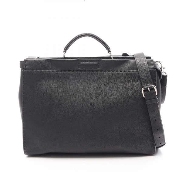 FENDI Peekaboo Selleria Business Crossbody Handbag 7VA388 leather Black Used