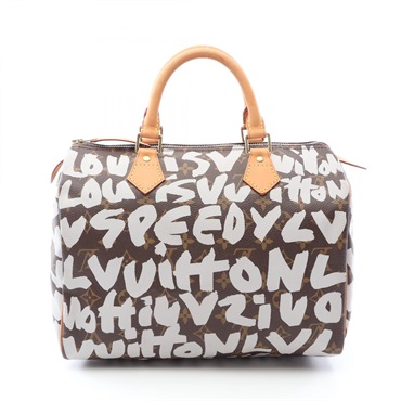 LOUIS VUITTON Speedy 30 Handbag M92195 Monogram Graphitti canvas leather Used LV