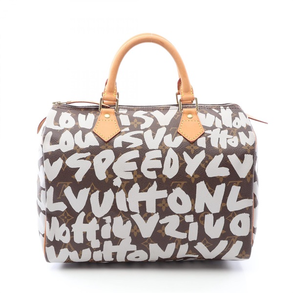 LOUIS VUITTON Speedy 30 Handbag M92195 Monogram Graphitti canvas leather Used LV