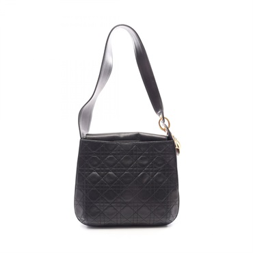Christian Dior Lady Dior Shoulder hand Bag leather Black Used Women