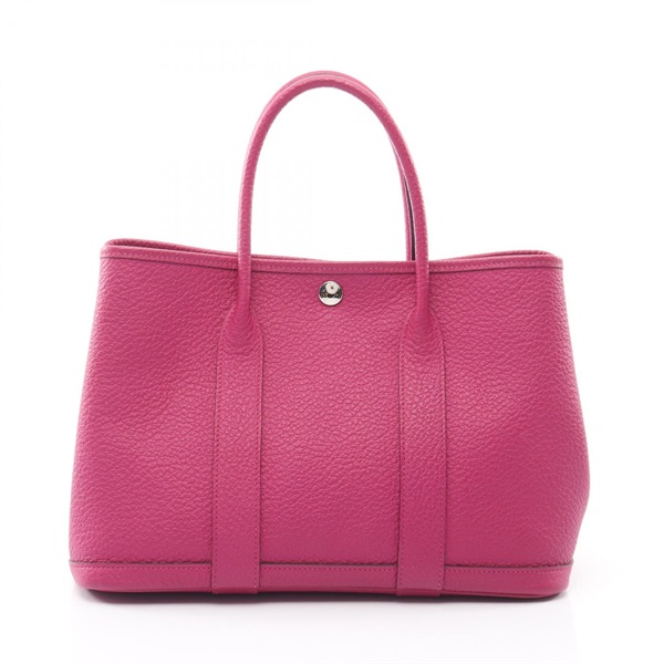 HERMES Garden party TPM Tote Bag C Country leather Rose purple Used SHW