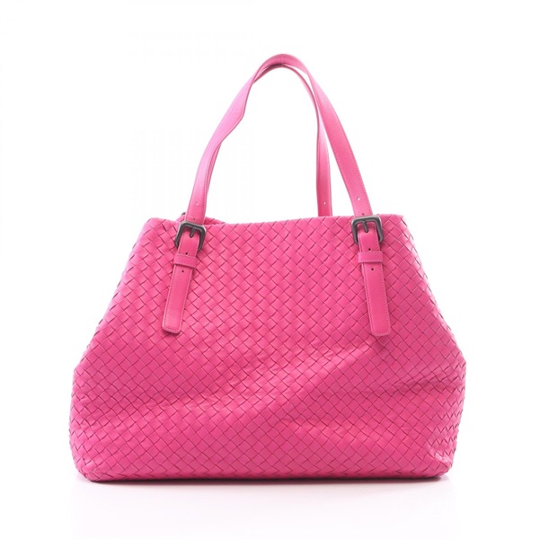 BOTTEGA VENETA Intrecciato Tote shoulder hand Bag leather Pink Used Women