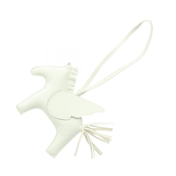 HERMES Rodeo Pegasus MM Bag Charm Swift Agneau Milo leather Vert Fizz Used B