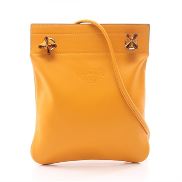 HERMES Sac Aline Mini Shoulder Crossbody Bag 076236CK leather Orange SHW Used C