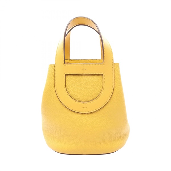 HERMES In the Loop 18 Handbag Clemence Swift leather Yellow Sun Used Women SHW W