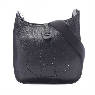 HERMES Evelyne 2 GM Shoulder hand Bag K Taurillon Clemence Black Used Women SHW