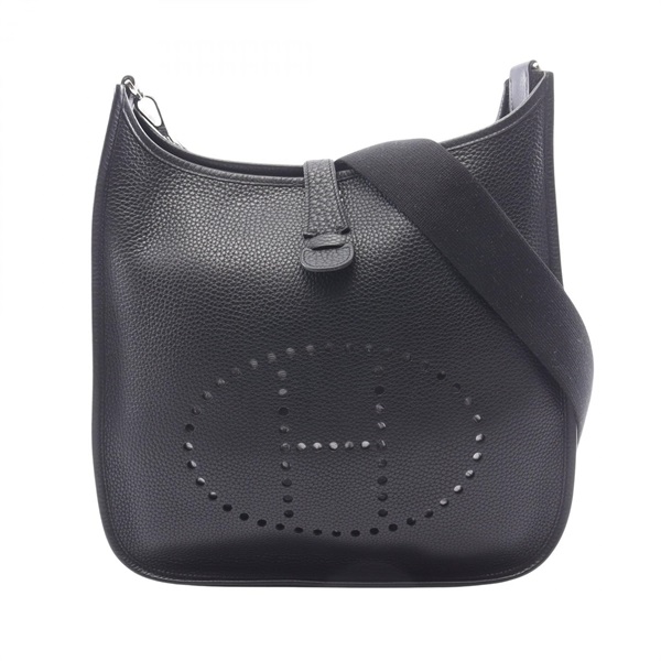 HERMES Evelyne 2 GM Shoulder hand Bag K Taurillon Clemence Black Used Women SHW