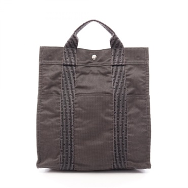 HERMES Herline Ad MM Rucksack Backpack Nylon canvas Gray Used unisex SHW