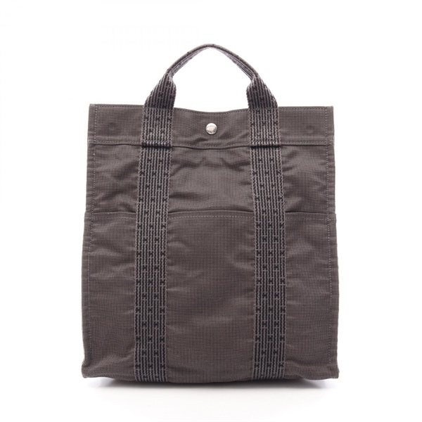 HERMES Herline Ad MM Rucksack Backpack Nylon canvas Gray Used unisex SHW