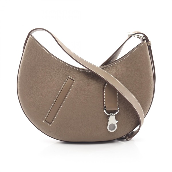 HERMES Petit Arcon Shoulder Handbag Togo Swift leather Etoupe Grey SHW Used W