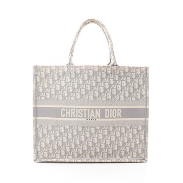 Christian Dior BOOK TOTE Large Oblique hand Bag M1286ZRIW canvas Beige Gray Used