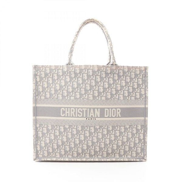 Christian Dior BOOK TOTE Large Oblique hand Bag M1286ZRIW canvas Beige Gray Used