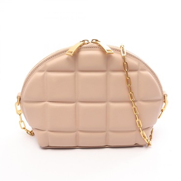 BOTTEGA VENETA Padded Half Moon Crossbody Shoulder Bag 593165 leather Pink Used