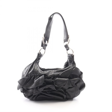 Yves Saint Laurent Rive Gauche Nadja Shoulder Handbag leather Black Used Women