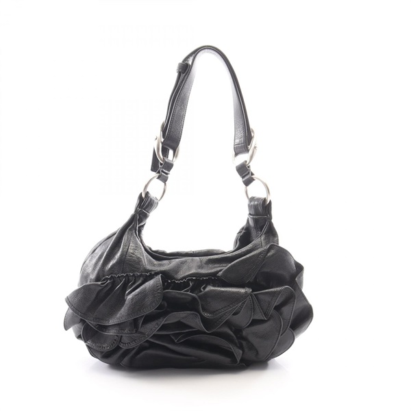Yves Saint Laurent Rive Gauche Nadja Shoulder Handbag leather Black Used Women