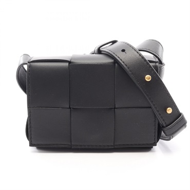 BOTTEGA VENETA CANDY Cassette Mini Shoulder Bag 666688VMAY18425 leather black