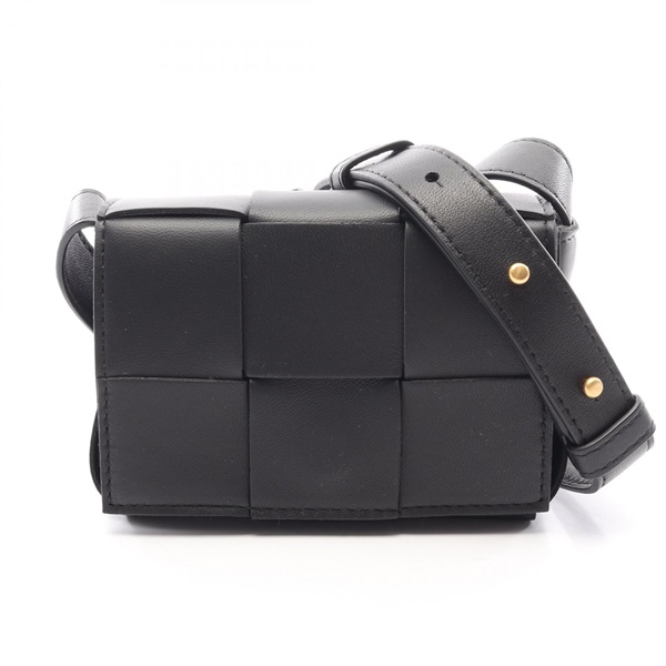 BOTTEGA VENETA CANDY Cassette Mini Shoulder Bag 666688VMAY18425 leather black