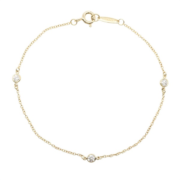 TIFFANY＆CO By the Yard 3PD Diamond Bracelet 18KYG Yellow Gold Clear Used Women