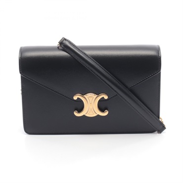 CELINE Triomphe Shoulder crossbody hand Bag 10L033DPV38NO leather Black Women