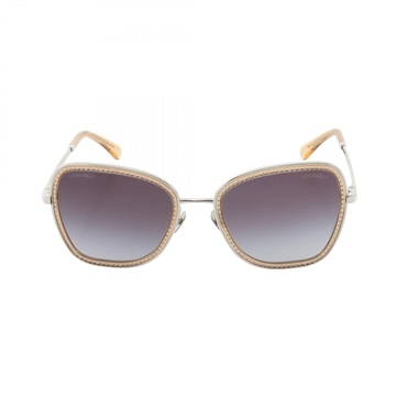 CHANEL Gradation lens Sunglasses Metal Plastic Rhinestone Beige Used Women CC