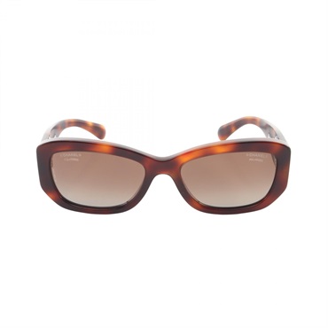 CHANEL Rectangle COCO Mark Gradient Lens Tortoiseshell Pattern sunglasses Used
