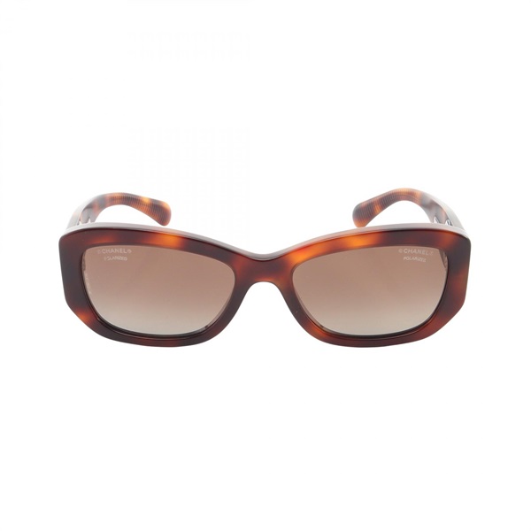 CHANEL Rectangle COCO Mark Gradient Lens Tortoiseshell Pattern sunglasses Used