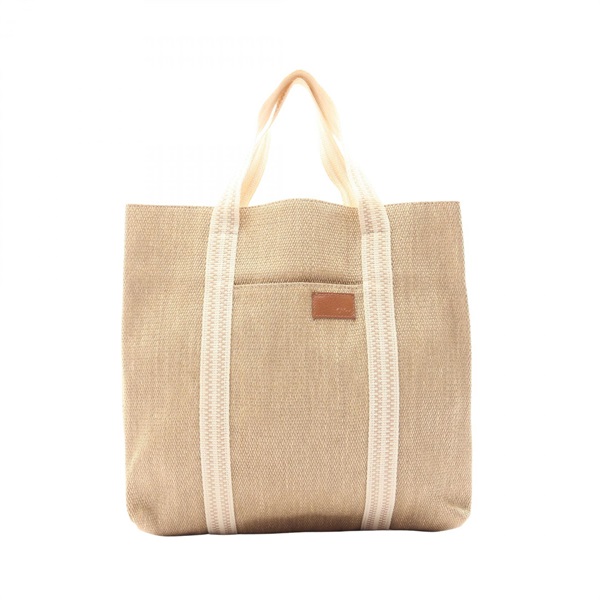 Chloe Beach Line Tote hand Bag Raffia Beige Used Women