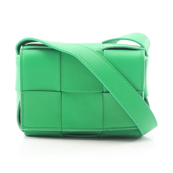 BOTTEGA VENETA CANDY Cassette Mini Shoulder crossbody Bag leather Green Used