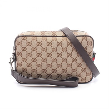 GUCCI GG canvas Shoulder Crossbody Bag 834802FAEPS9752 leather Beige Preowned