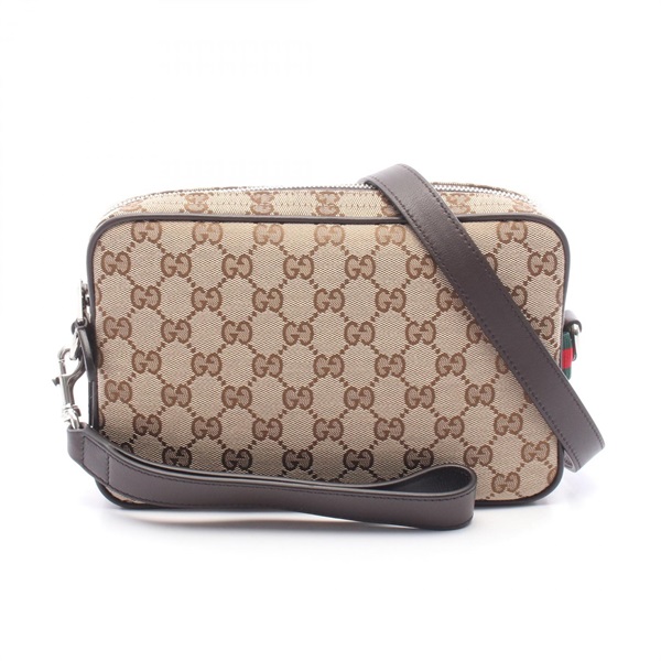 GUCCI GG canvas Shoulder Crossbody Bag 834802FAEPS9752 leather Beige Preowned