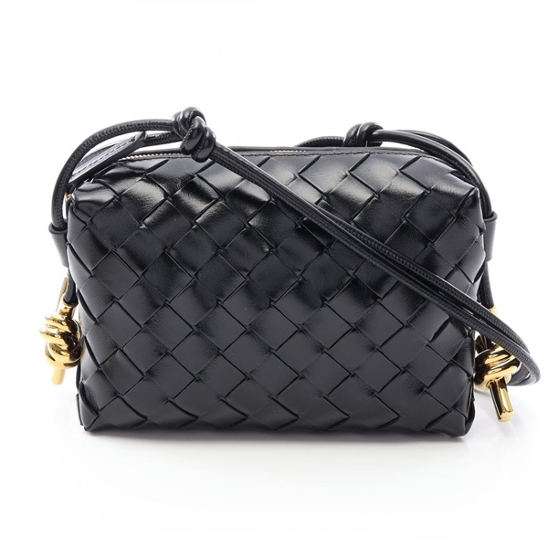 BOTTEGA VENETA Intrecciato Mini Loop Shoulder crossbody Bag 736125V2GV11019 BK